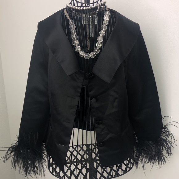 Jessica Howard feathers black blazer size 12p - Picture 9 of 9